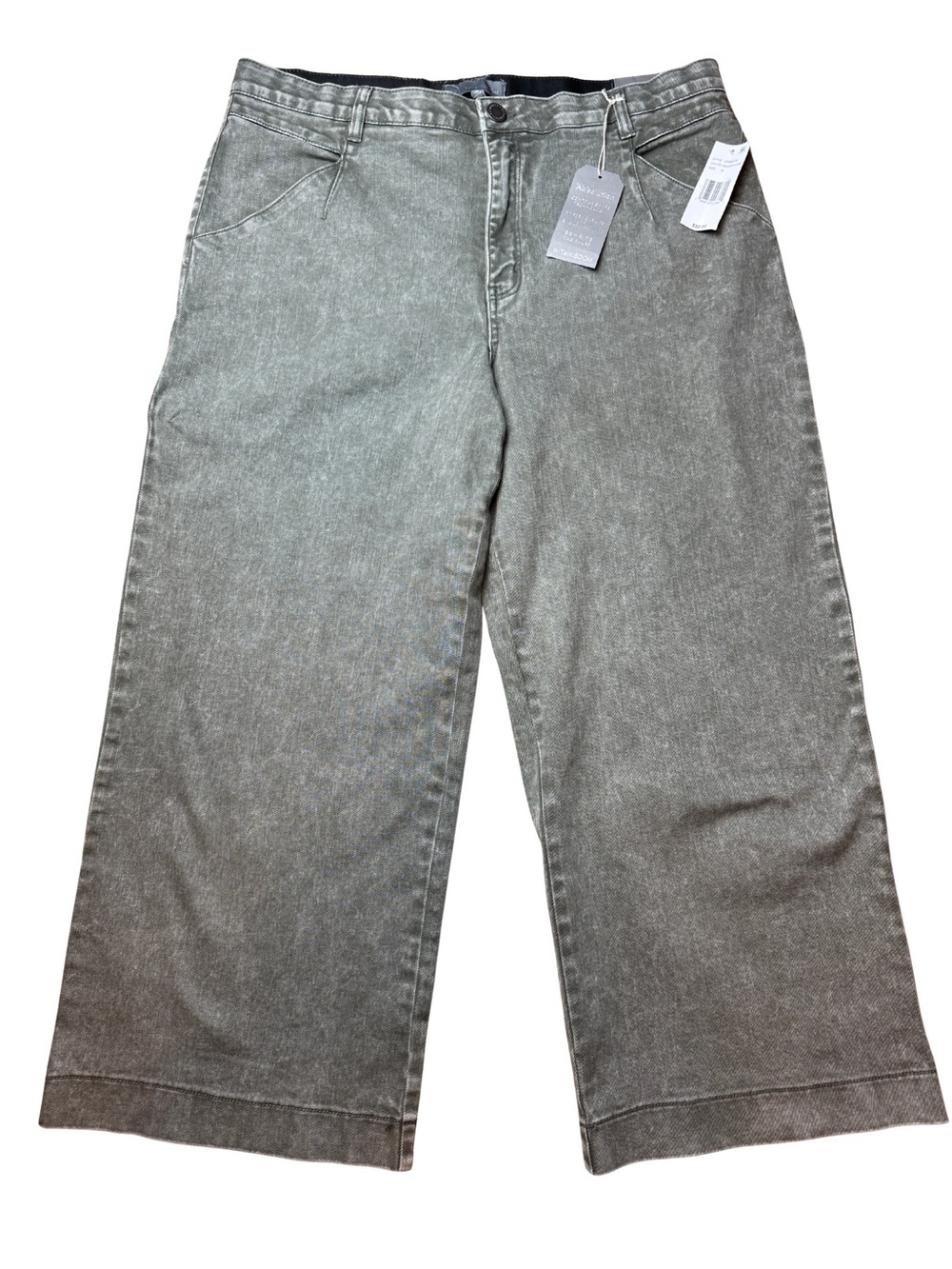 NWT Wit & Wisdom WYATT High Rise Ab-Solution Acid Wash Wide Leg Cropped Jeans 16